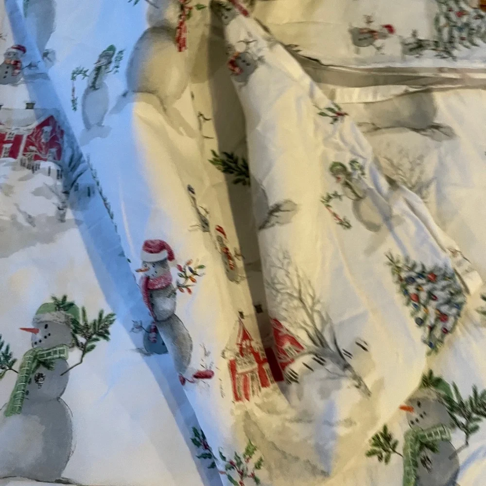 Pottery barn snowman full size sheet set